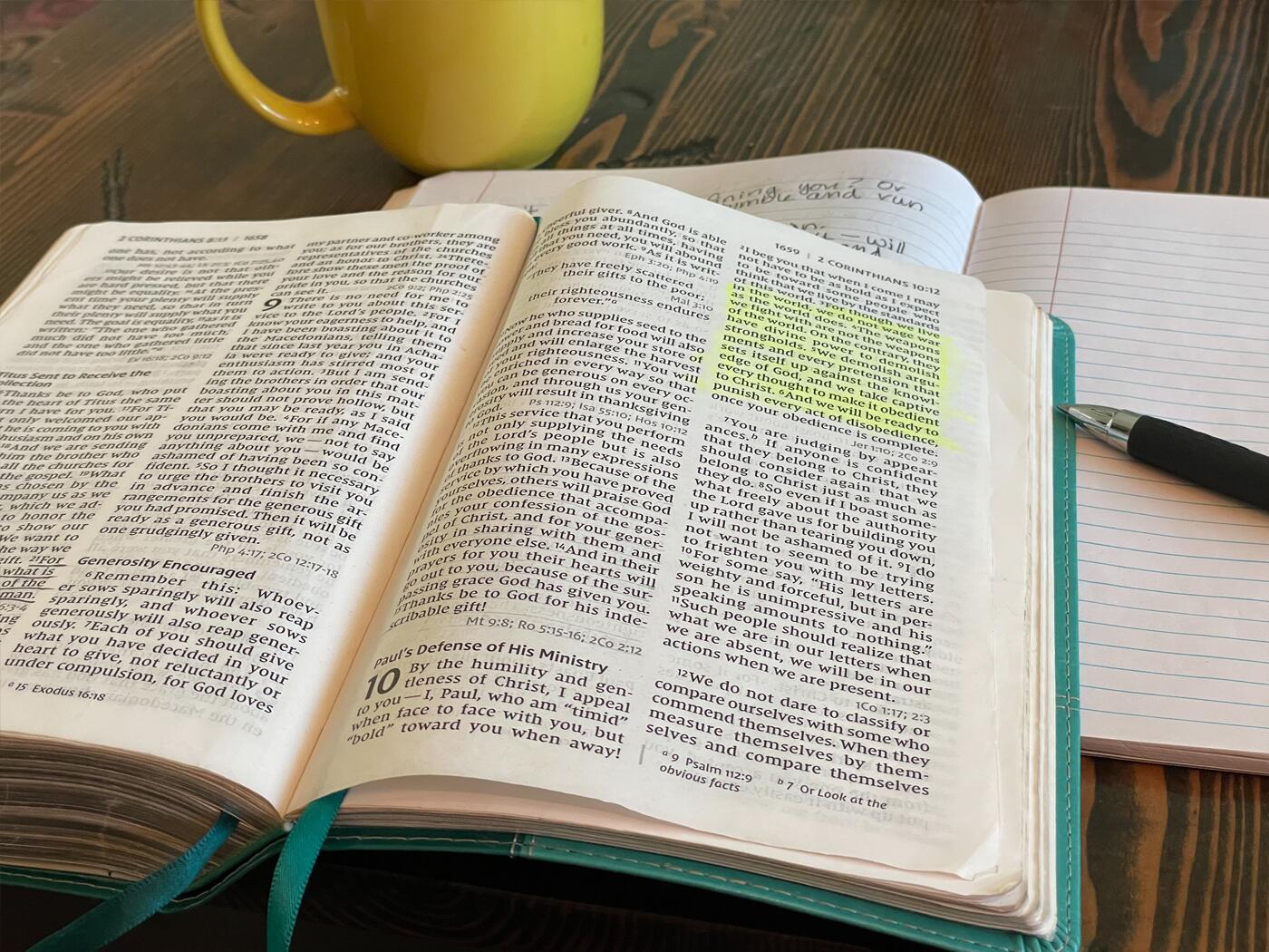 An image of an open Bible